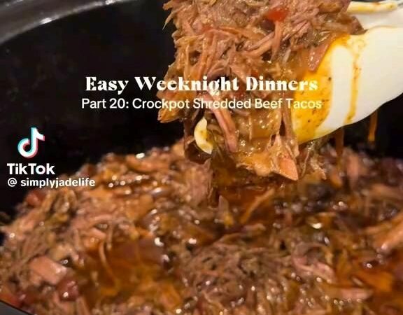 crockpot shredded beef tacos