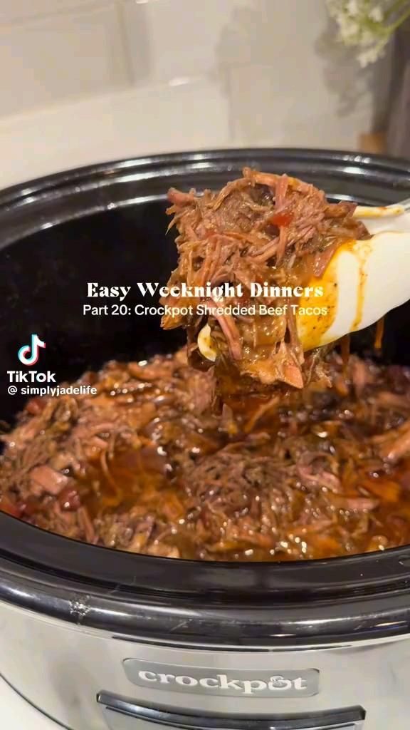 crockpot shredded beef tacos